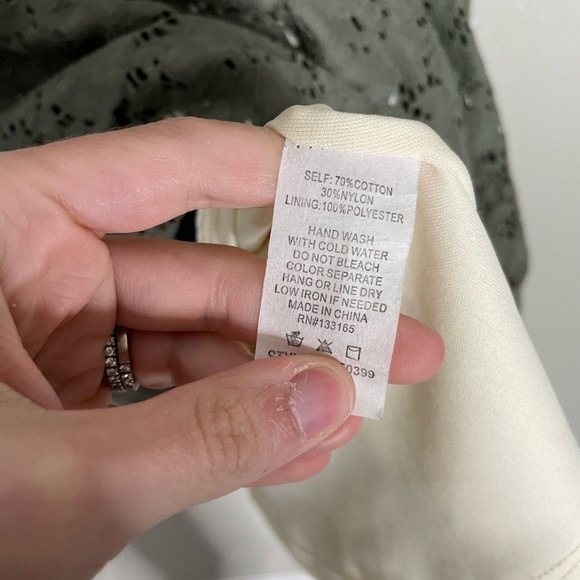 Altar’d State Green Eyelet Fit Flare Mini Dress Medium - Picture 6 of 7